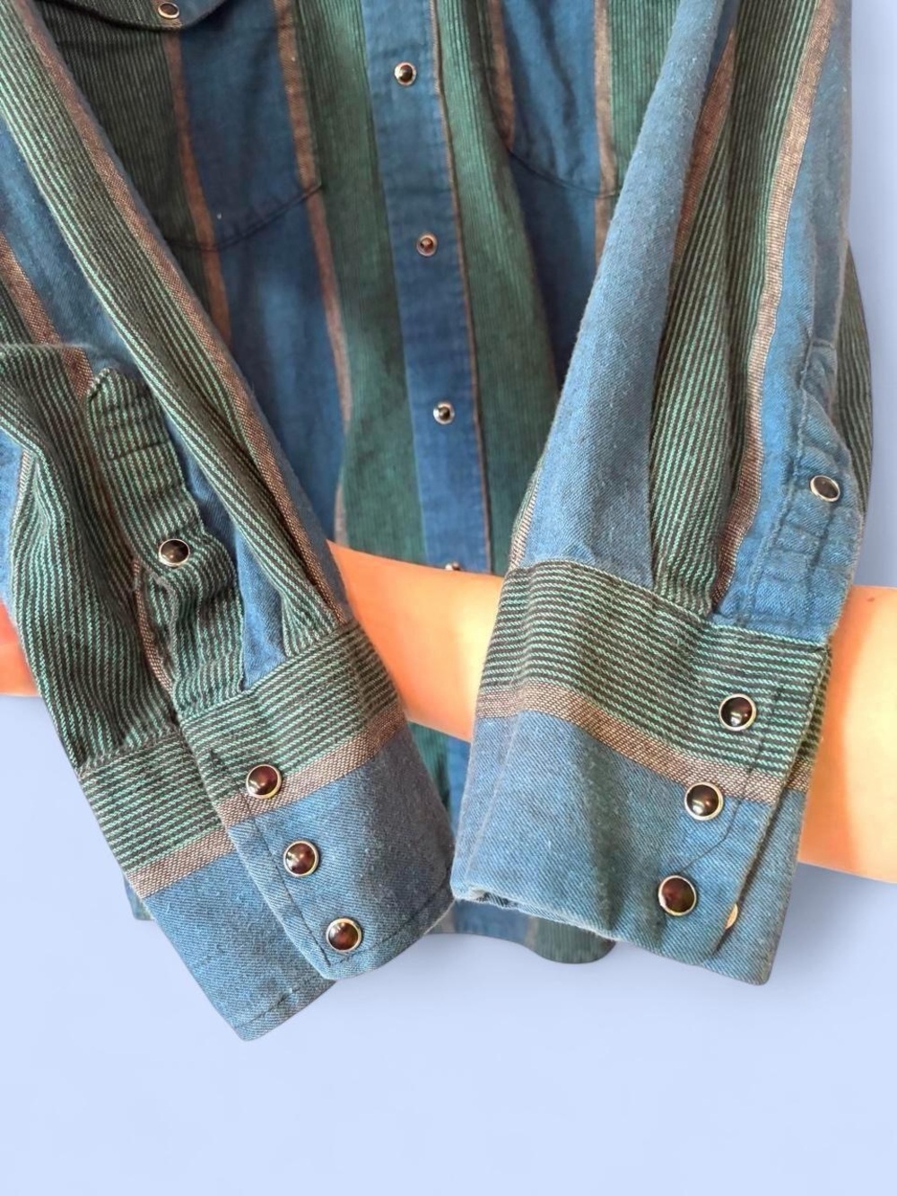 1980s Roper Striped Western Snap Flannel Buttondown